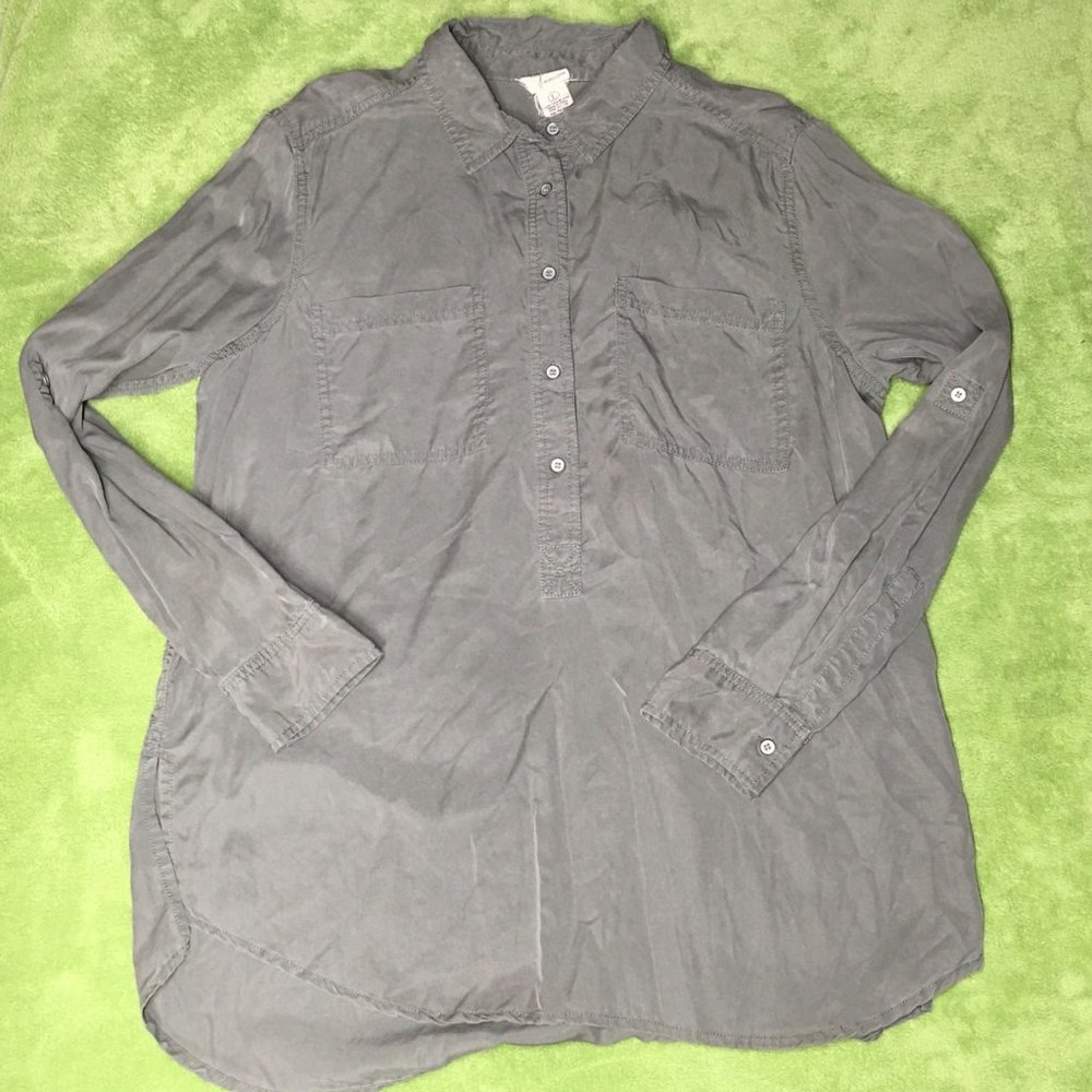 Andrea Jovine 1/2 Button Up w/Roll-up Sleeves Women's Size L